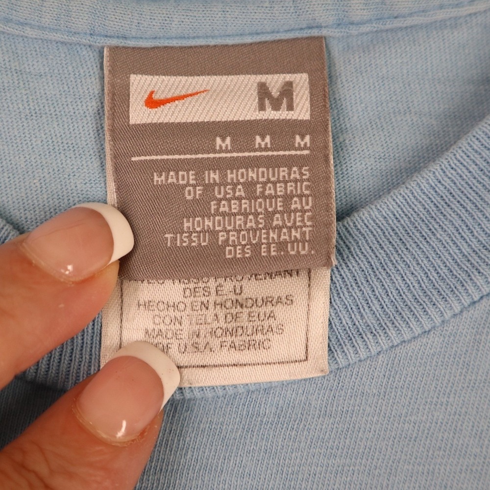 Vintage 90s Nike Nike Air Basketball Mens M Blue Graphic Tee Sportswear Casual